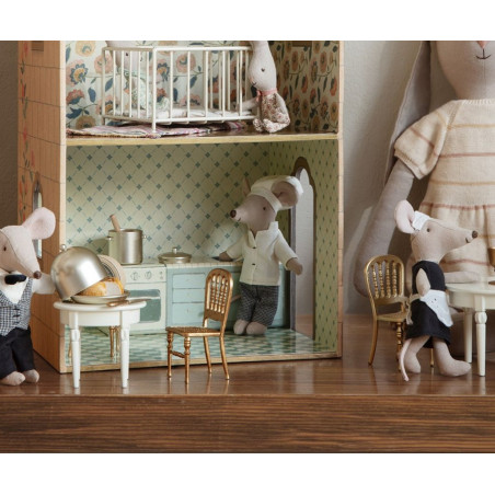 METALOWE KRZESŁO złote akcesoria dla lalek