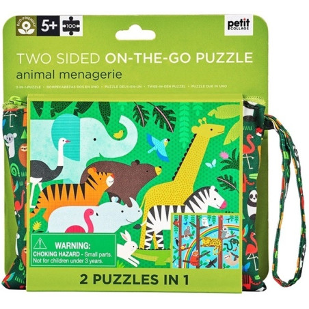 ZWIERZĄTKA dwustronne puzzle tekturowe 49 el.