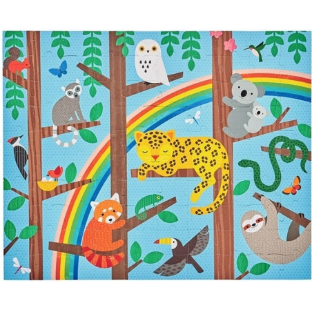 ZWIERZĄTKA dwustronne puzzle tekturowe 49 el.