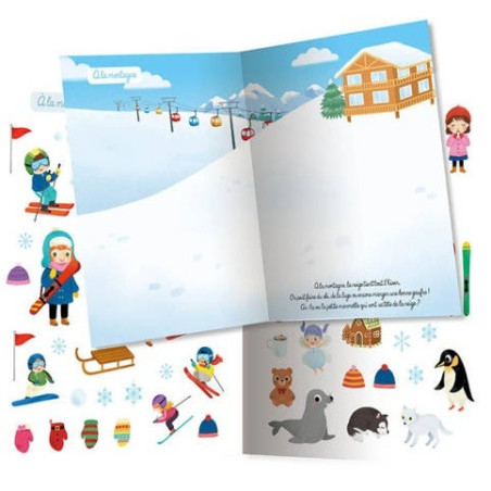 ZIMA zeszyt z naklejkami i książeczką