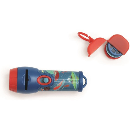 KOSMOS latarka projektor XL z pojemnikiem na tarcze 24 obrazki