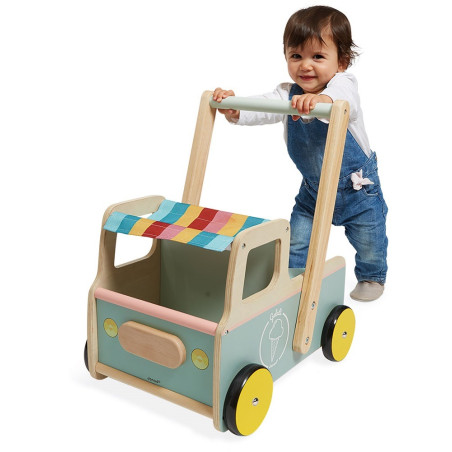 FURGONETKA Z LODAMI drewniany pchacz