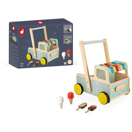 FURGONETKA Z LODAMI drewniany pchacz