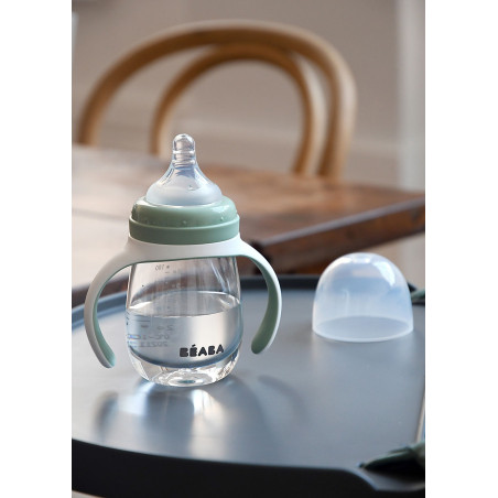 SAGE GREEN butelka treningowa 2w1 tritanowa 210 ml