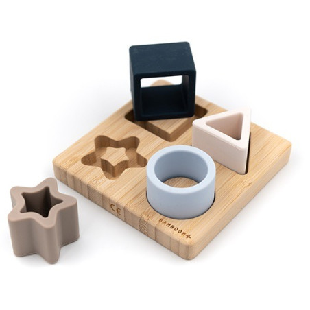 SILIKONOWE PUZZLE niebieskie na podstawce sorter