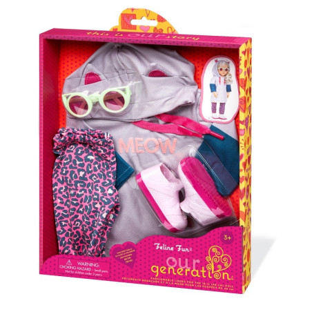 TUNIKA KOCIE USZY zestaw dla lalki 46 cm