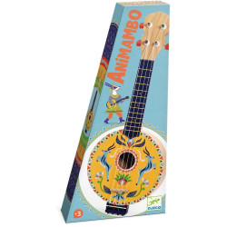 DREWNIANE BANJO instrument 4 struny ANIMAMBO