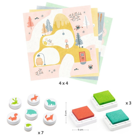 ZWIERZĘTA zestaw artystyczny malowanie stempelkami