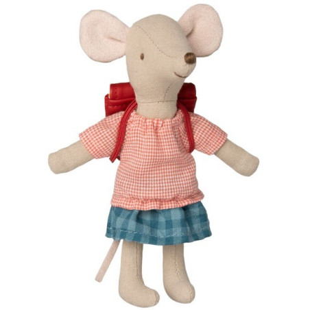 MYSZKA ROWERZYSTKA starsza siostra z plecakiem 14 cm Red