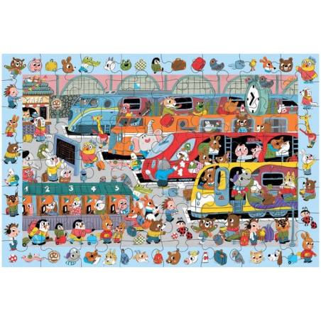 STACJA KOLEJOWA tekturowe puzzle obserwacyjne 64 el.