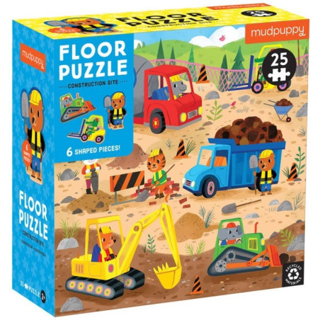 PLAC BUDOWY tekturowe puzzle podłogowe z unikalnymi kształtami 25 el.