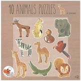 10 AFRYKAŃSKICH ZWIERZĄT puzzle tekturowe 20 el.