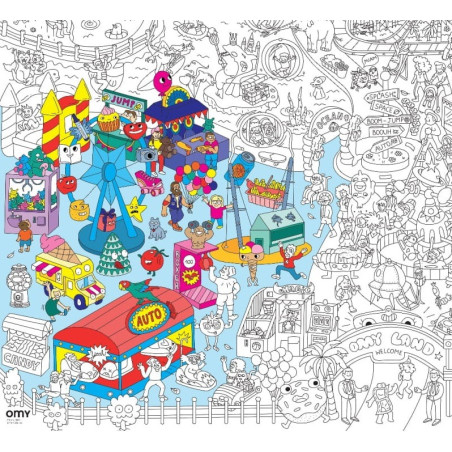 PARK ROZRYWKI gigantyczna kolorowanka 100x70 cm