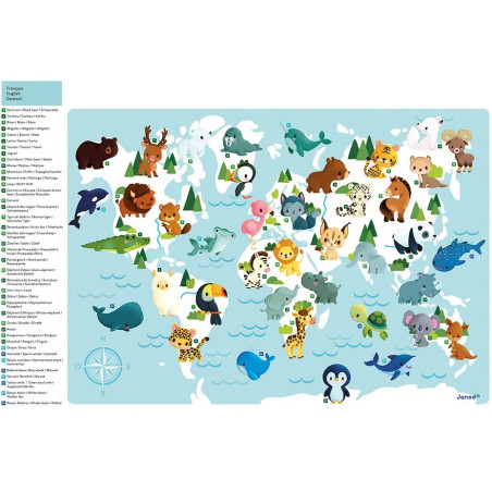 MAŁE ZWIERZĄTKA układanka drewniana magnetyczna z 40 magnesami