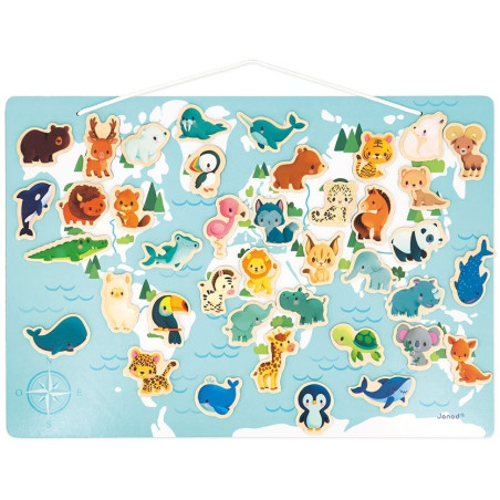 MAŁE ZWIERZĄTKA układanka drewniana magnetyczna z 40 magnesami