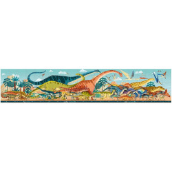 DINOZAURY tekturowe puzzle panoramiczne 100 el.