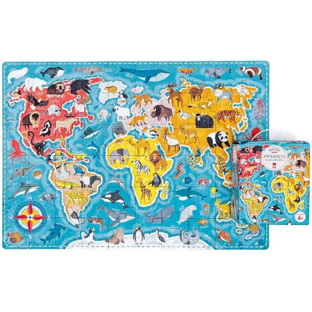 MAPA ŚWIATA puzzle tekturowe 60 el. Puzzlove