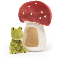 ŻABKA leśny domek muchomor przytulanka Forest Fauna Frog 21 cm