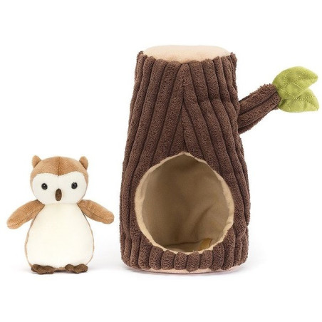 SÓWKA leśny domek dziupla przytulanka Forest Fauna Owl 18 cm