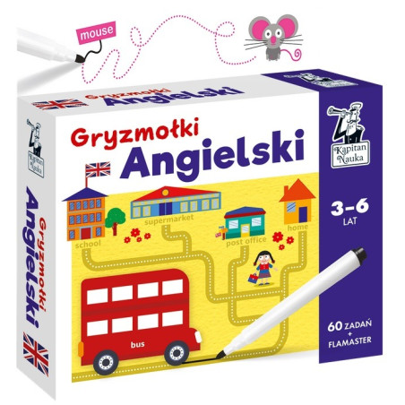 ANGIELSKIE GRYZMOŁKI książeczka z flamastrem