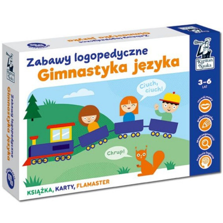 GIMNASTYKA JĘZYKA zabawy logopedyczne książka, karty, flamster