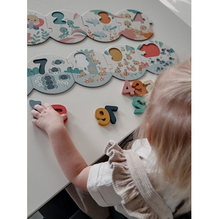 UCZĘ SIĘ LICZYĆ drewniane puzzle Pure