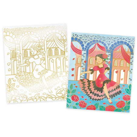 TANCERKI złote kontury zestaw kreatywny Art&Craft